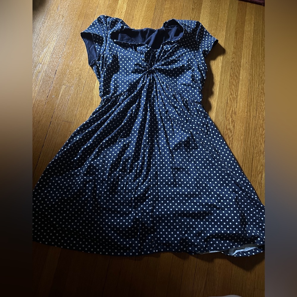Garnet Hill Navy Blue & White Nautical/ Retro-Inspired Dress, Size 16, NWOT